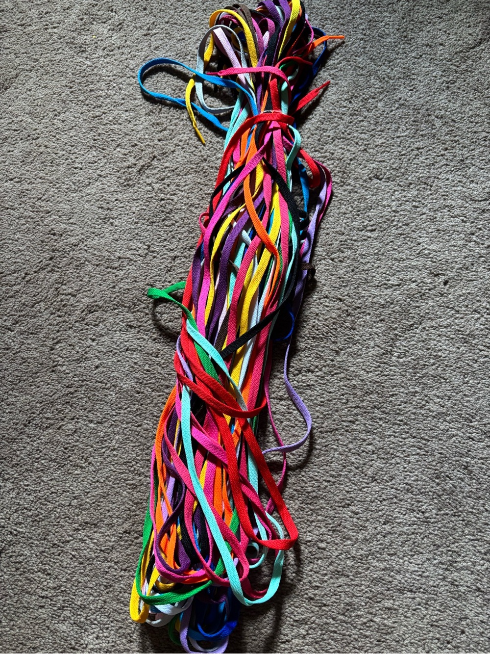 Source Unknown Multicolor Flat Shoelaces - Bright Rainbow Mix